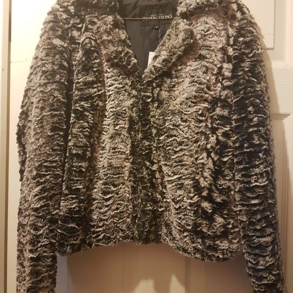 Jacket Faux Fur Sz L - Picture 2 of 2